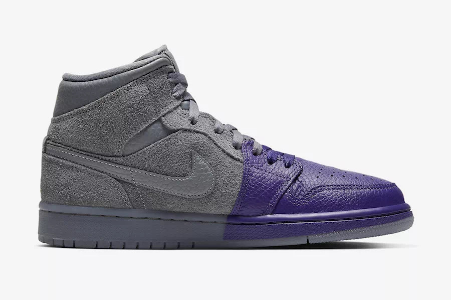 2020 Sheila Rashid x Air Jordan 1 Retro Mid Grey Purple - Click Image to Close